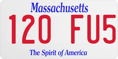 MA license plate 120FU5