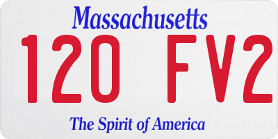 MA license plate 120FV2