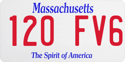 MA license plate 120FV6
