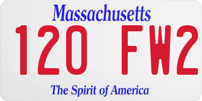 MA license plate 120FW2