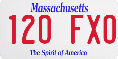 MA license plate 120FX0