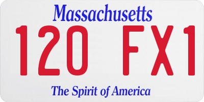 MA license plate 120FX1