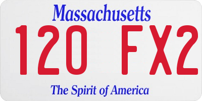 MA license plate 120FX2