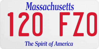 MA license plate 120FZ0