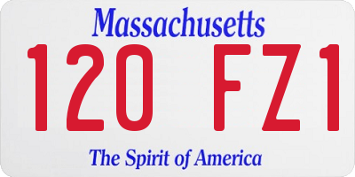 MA license plate 120FZ1