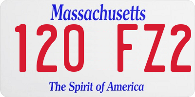 MA license plate 120FZ2