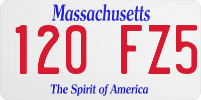 MA license plate 120FZ5