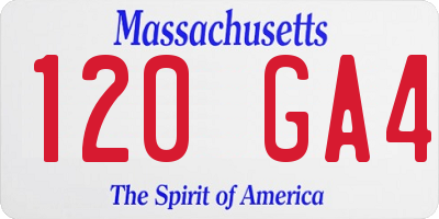 MA license plate 120GA4