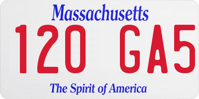 MA license plate 120GA5