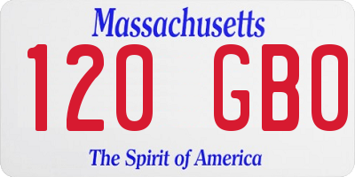 MA license plate 120GB0