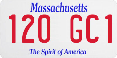 MA license plate 120GC1