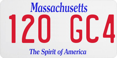 MA license plate 120GC4