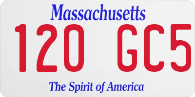MA license plate 120GC5