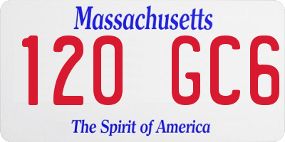 MA license plate 120GC6