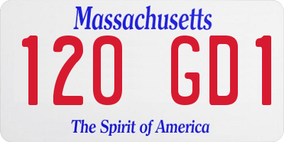 MA license plate 120GD1
