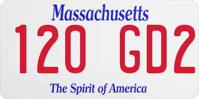 MA license plate 120GD2