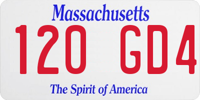MA license plate 120GD4