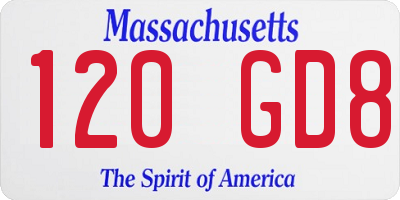 MA license plate 120GD8
