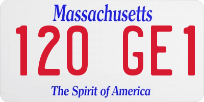 MA license plate 120GE1