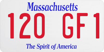 MA license plate 120GF1