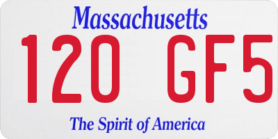 MA license plate 120GF5