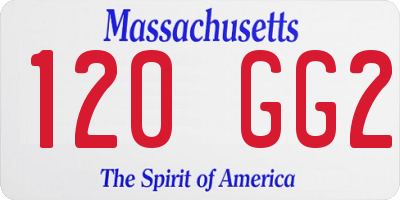 MA license plate 120GG2