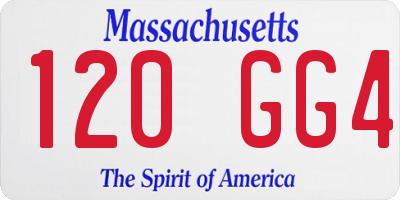 MA license plate 120GG4