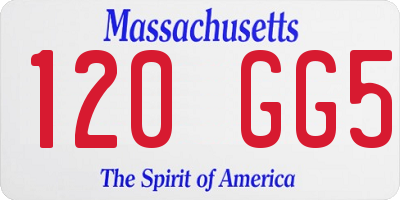 MA license plate 120GG5