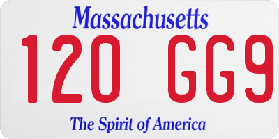 MA license plate 120GG9