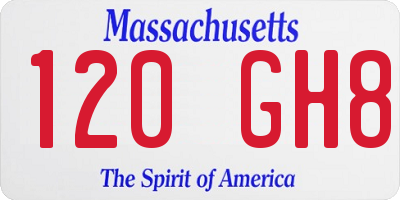 MA license plate 120GH8