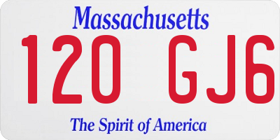 MA license plate 120GJ6
