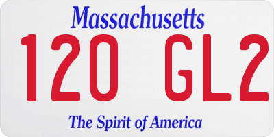 MA license plate 120GL2