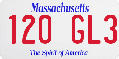 MA license plate 120GL3