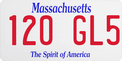 MA license plate 120GL5