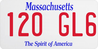 MA license plate 120GL6
