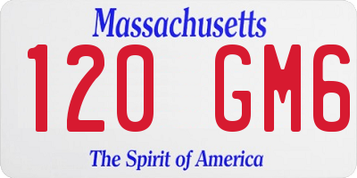 MA license plate 120GM6