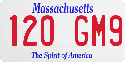 MA license plate 120GM9