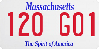 MA license plate 120GO1