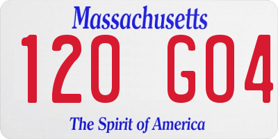 MA license plate 120GO4