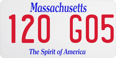 MA license plate 120GO5