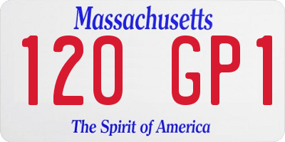 MA license plate 120GP1