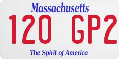 MA license plate 120GP2