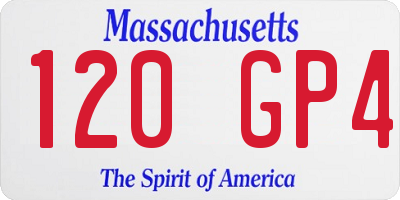 MA license plate 120GP4