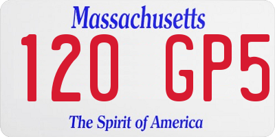 MA license plate 120GP5