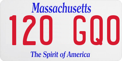 MA license plate 120GQ0