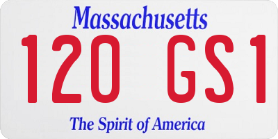 MA license plate 120GS1