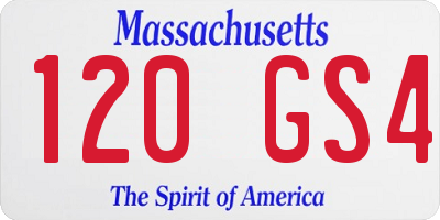 MA license plate 120GS4