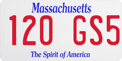 MA license plate 120GS5