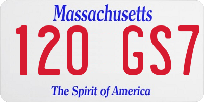 MA license plate 120GS7