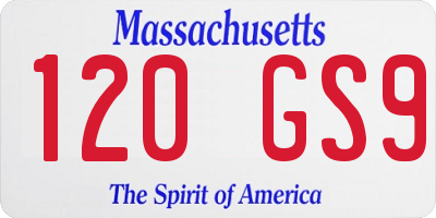 MA license plate 120GS9